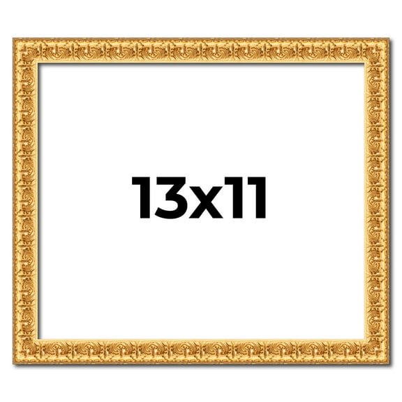 13x11 Frame Gold Real Wood Picture Frame Width 1 inches | Interior Frame Depth 0.5 inches | Edwina
