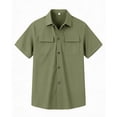 thumbnail image 5 of VBTAPA Men's Cargo Shirt Relaxed Fit Short Sleeve Button Down Shirts Summer Casual Work Shirt Lightweight Untucked Dress Shirts with Pockets Army Green L, 5 of 8