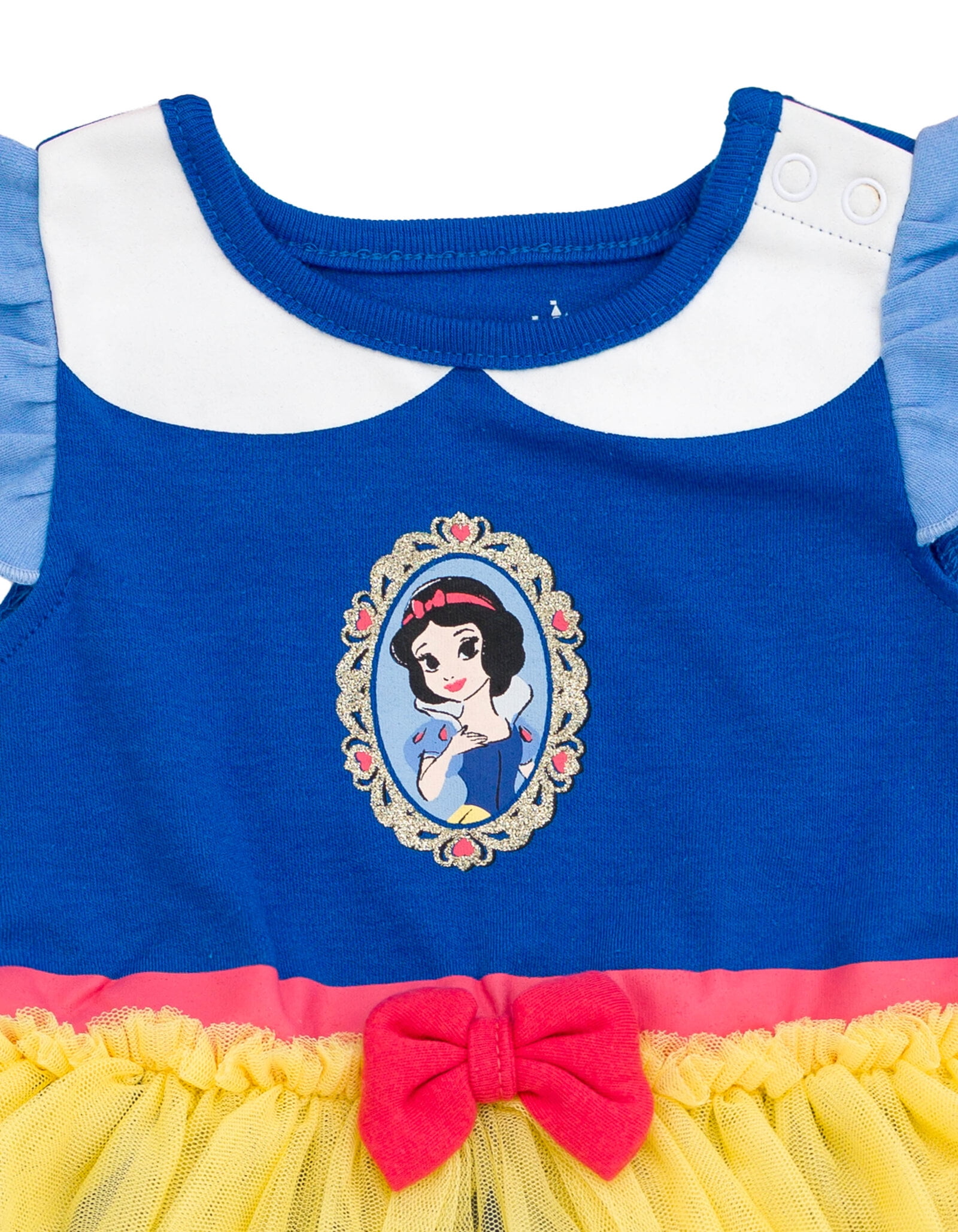 Disney Princess Snow White Cosplay Bodysuit With Skirt Overlay & Headband Newborn to Infant