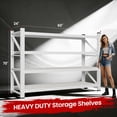thumbnail image 4 of AUHUP 4-Tier Garage Storage Shelves 5000LBS Heavy Duty Metal Shelving 60" W Shelving Unit for Warehouse,Basement Industrial,Commercial Utility Rack Shelf, White, 70"H x 60"W x 24"D, 4 of 11
