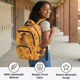 thumbnail image 5 of HUIACONG Orange Jungle Animal School Backpack for Daily Student Use Lightweight Multi Compartment Large Capacity for Boys Girls Ages 6‑18 Back to School, 5 of 7