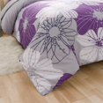 thumbnail image 6 of NTBED Floral Comforter Set Queen 6 PCS Bed in a Bag Purple Flowers Printed on Grey Botanical Bedding Sets Boho, 6 of 9