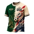 thumbnail image 2 of USA 2026 Soccer Cup Style V-Neck Jersey for Men, Short Sleeve Breathable Top with Dynamic Star & Ball Graphic, Lightweight Athletic Shirt, 1 PC Army Green L, 2 of 4
