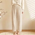 thumbnail image 6 of Women's Stripe Pajama Pants Casual Elastic Waist Loose Wide Leg Lounge Bottoms Comfy Casual Breathable Everyday Wear, 6 of 7