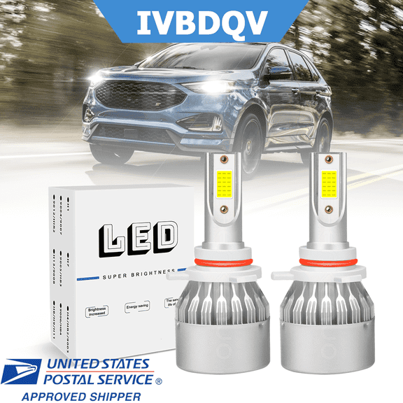 For Ford Edge 2011-2014 LED Headlights 9012/HIR2 High/Low Beam Bulbs Kit 2Pcs Bright White