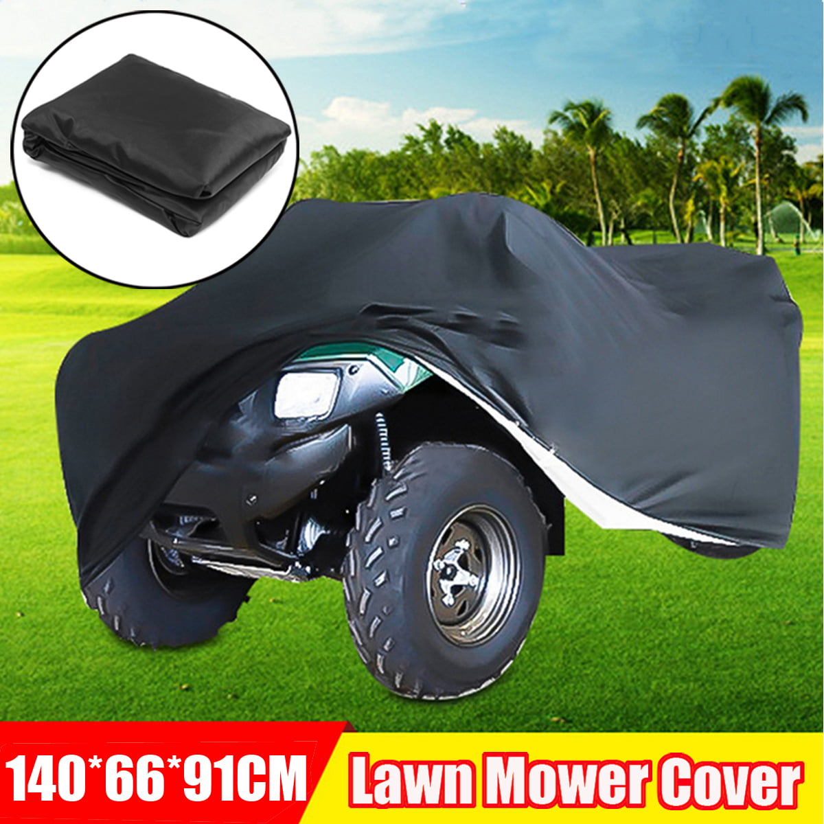 82 L x 50 W x 47 H North East Harbor Deluxe Riding Lawn Mower Tractor Cover Fits Decks up to 62 190T Polyester Taffeta PA Coated Water and UV Resistant Storage Cover Black 