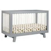 Babyletto Hudson 3-in-1 Convertible Crib with Toddler Rail, Grey/White