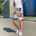 thumbnail image 6 of Balery Patchwork In Country Style Men's Cotton Knit Pajama Shorts Waistband & Pockets,Short Pajama Pants-3X-Large, 6 of 8