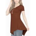 thumbnail image 5 of Made by Johnny Women's V-Neck Asymmetrical Tunic Top XL RUST, 5 of 6
