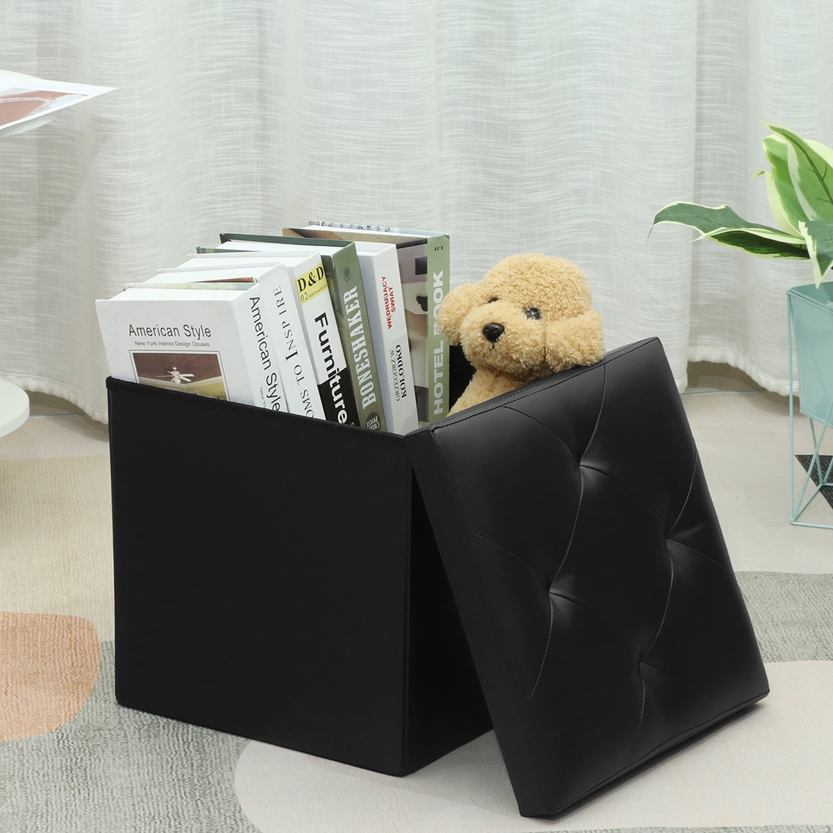 Folding Storage Ottoman Bench Foot Rest Stool, Storage Chest Seat