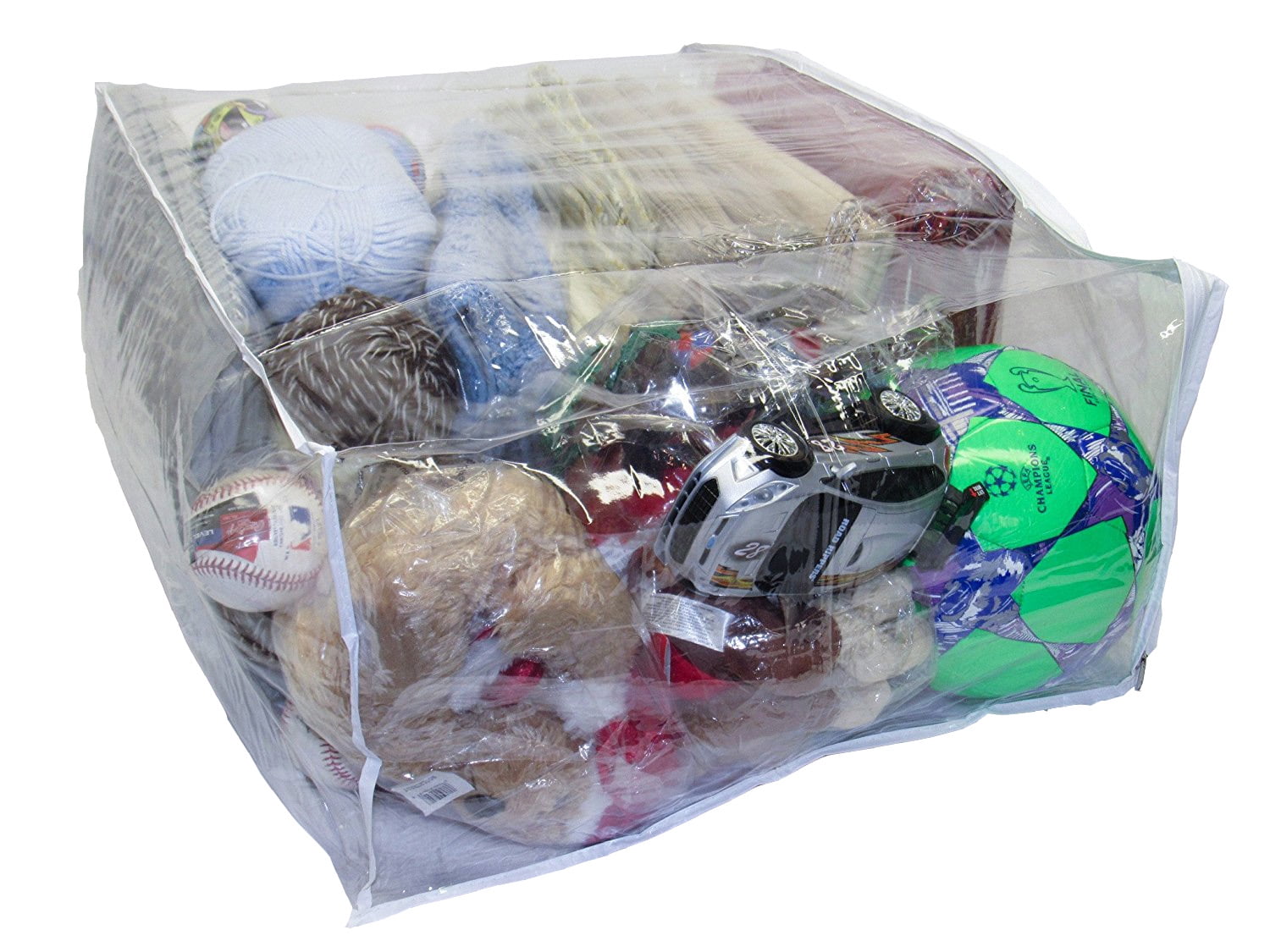 Clear Vinyl Zippered Storage Bags 22 x 18 x 4 Inch 10-Pack 