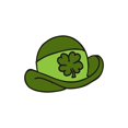 thumbnail image 2 of CafePress - Lucky Shamrock Hat -  Round Wood Ornament 4", 2 of 2