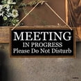thumbnail image 3 of MUCHENGGIFT Meeting in Progress Please Do Not Disturb Wood Hanging Door Sign for Office Commerical Use, 5.9x11.8inch, 3 of 5