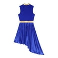 thumbnail image 4 of Ocealan Women Color Block Patchwork Praise Dance Dress Liturgical Worship Lyrical Ballet Dancewear Royal Blue M, 4 of 7