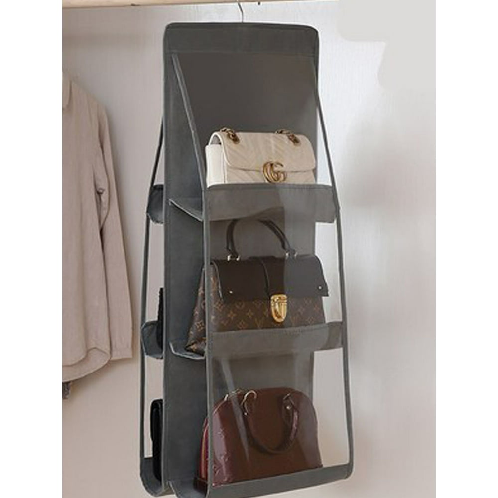 6 Pocket Folding Hanging Handbag Storage Holder Organizer Rack Hook