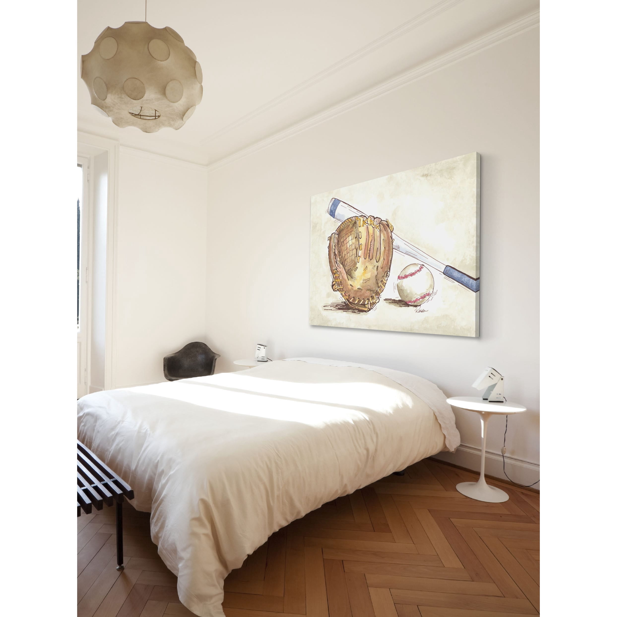 Marmont Hill "Baseball Gear" by Reesa Qualia Painting Print on Wrapped Canvas