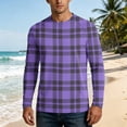 thumbnail image 2 of OIOLOYJM Mens Fishing Shirts Long Sleeve UPF Sun protection Plaid Uv Quick Dry Swim Beach Shirts Rash Guard Hiking Gym Classic Fit T Shirts Purple 2XL, 2 of 6