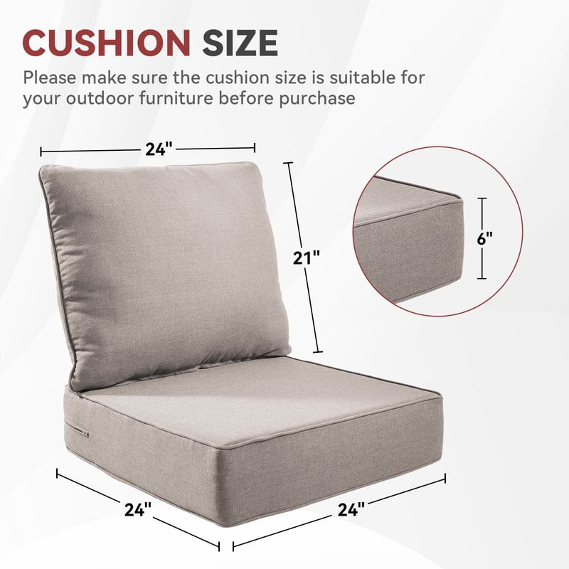 Gymojoy 24 in. x 24 in. x 6 in.Deep Seat Cushion Set, Olefin 8-Piece Deep Seating Outdoor Replacement Lounge Chair loveseat Sofa Cushion in Turquoise