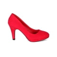 thumbnail image 2 of Qupid BE64 Suede Women Platform Mid Heel Stiletto Pump, 2 of 5
