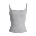 thumbnail image 4 of SNKSDGM Female Spaghetti Strap Tank Top Cropped Cami Tank Tops for Women 2025 Long Women's Spring and Summer Solid Color Jacquard Sexy Hot Girl Waist Casual Tank Top with Strap Top Xl, 4 of 5