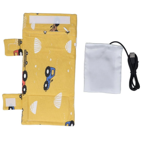 Calentador de biberones portátil con alimentación USB, temperatura constante, base estable, bolsa de algodón para calentar biberones, para tractor de leche materna.