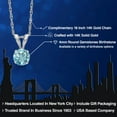 thumbnail image 2 of Gem Stone King 14K White Gold Blue Zircon Solitaire Pendant Necklace for Women (0.50 Cttw, Gemstone December Birthstone, Round 4MM, with 18 inch Chain), 2 of 3
