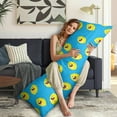 thumbnail image 5 of Lemon Print Body Pillow Cover - Soft & Breathable Fabric, Hidden Zipper, 20"x54", Cute Fruit & Floral Design - Perfect Gift for Lemon Lovers, Summer Decor, Side Sleepers & Pregnancy Support, 5 of 7