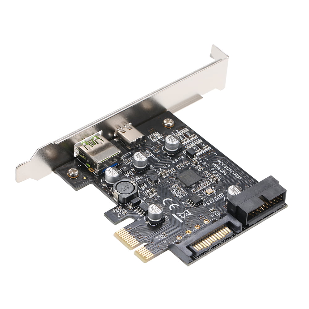 19PIN Front USB Riser Card Adapter Card 5Gbps PCI-E to USB Adapter Card for Windows XP/2003/ Vista/win7/wn8/2003/LinuX ASHATA PCI-E to USB Fast Charge