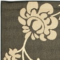 thumbnail image 3 of SAFAVIEH Courtyard Cindy Floral Indoor/Outdoor Area Rug, Black Natural/Brown, 4' x 5'7", 3 of 5