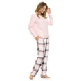 thumbnail image 3 of Casual Nights Women's Jersey Knit Long-Sleeve Top and Soft Flannel Bottom Pajama Set, 3 of 4