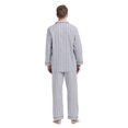 thumbnail image 3 of Amaxer Mens Cotton Flannel Pajama Set, Long Sleeve Button‑Down Top & Elastic Waist Long Pants, Breathable Sleep Loungewear, Size L, 3 of 6