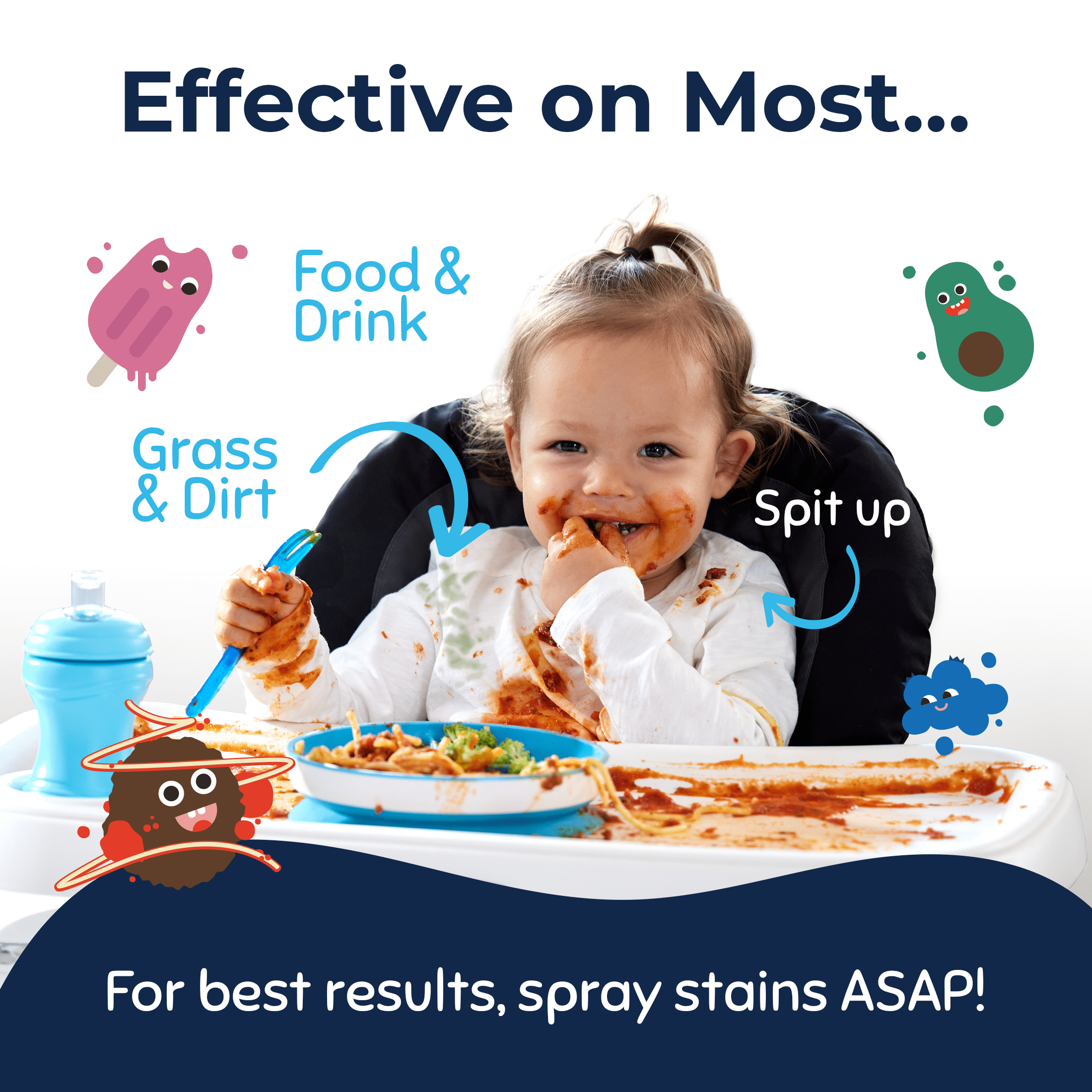 Miss Mouth's Messy Eater Stain Treater Spray for Baby & Kids, 12 fl oz, Newborn & Baby Essentials, Stain Remover for Food, Grease, Coffee & More, Gentle on Laundry, Fabric & Underwear