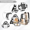 thumbnail image 3 of Xoenoiee Capybara Book Pencil Heart Print Kids Clear Backpack Set of 3 for Girls 17" Heavy Duty PVC Transparent Bookbag with Lunch Box and Pencil Bag See Through School Bags for Elementary Preschool, 3 of 5
