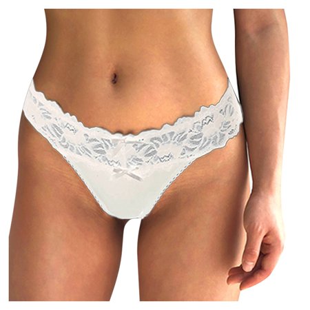 

Yotyukeb Womens Underwear New Hot Panties For Women Crochet Lace Lace-up Panty Sexy Hollow Out Underwear (White)