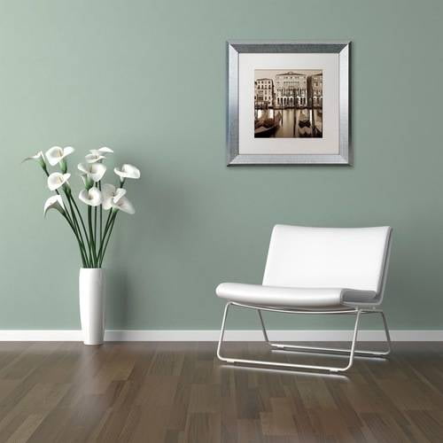 Trademark Fine Art "Venezia I" Canvas Art by Alan Blaustein, White Matte, Silver Frame
