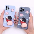 thumbnail image 1 of SZTXJ 2Pack For iPhone 13 Pro Max Three-Dimensional Creative Decompression Cell Phone Case 3D Funny Cute Soft Silicone Squeeze Crayon Shin-chan Ass St, 1 of 5