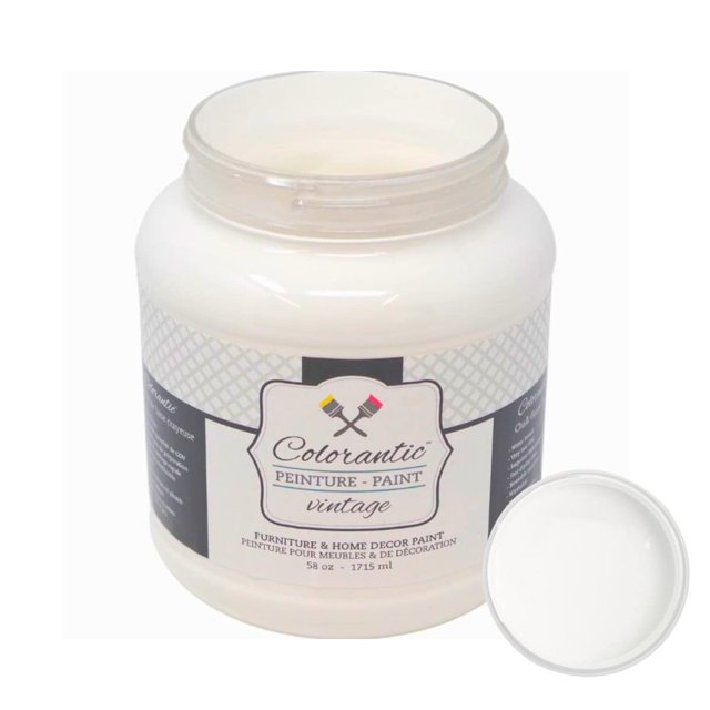 Colorantic | COTTON BALL Chalk Paint Based for Furniture DIY - PURE WHITE - 58 oz