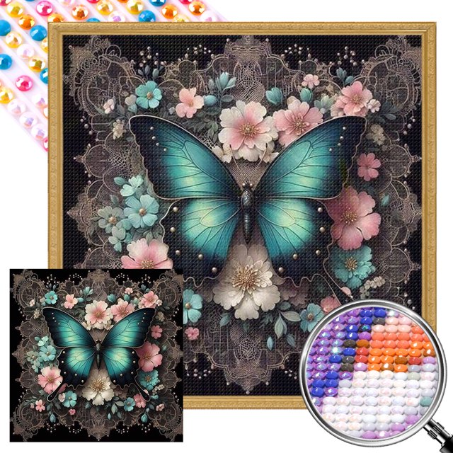 5D DIY Taladro Parcial AB Diamante Pintura Mariposa Arte 45x45cm