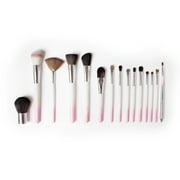 Vanity Planet Palette - Essential 15 pc Makeup Brush Set- White/pink