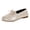 White, variant on Penny Loafers for Women Vintage Leather Solid Color Casual Bowtie Round Toe Flat Driving Shoes Slip on Dressy Shoes White Size 7.5