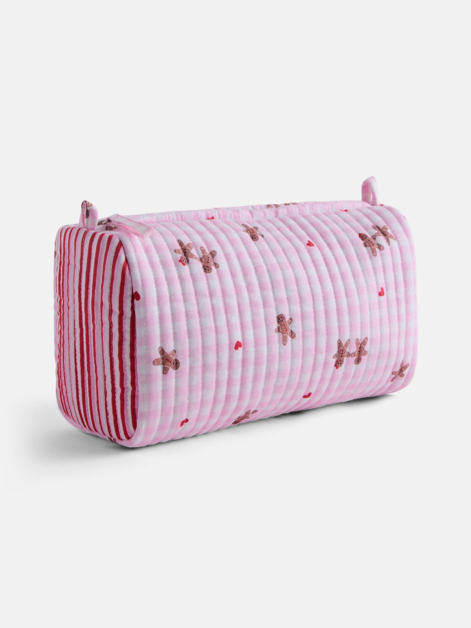 No Boundaries Quilted Pouch with Hair Scrunchie Set, 2-Piece, Women's, Pink Gingerbread