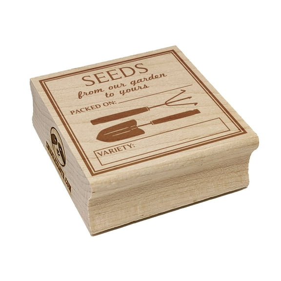 Seeds From Our Garden to Yours Gardening Square Rubber Stamp Stamping Scrapbooking Crafting - Small 1.25in