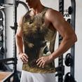 thumbnail image 5 of Lsque Football Loving Hamster Pattern Mens Tank Tops Muscle Athletic Quick Dry Sleeveless Workout Fitness T Shirts Beach Tank Top, Loose-fit Sleeveless Shirt for Men-Large, 5 of 7