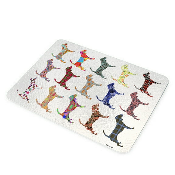 KuzmarK Glass Cutting Board - Bloodhound Dog