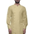 thumbnail image 4 of Atasi Long Sleeve Mens Kurta Solid Cotton Flex Mens Long Kurta Shirt-XXXX-Large, 4 of 6