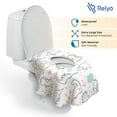 thumbnail image 2 of Toilet Seat Covers Disposable - 20 Pack - Waterproof,Ideal for Kids and Adults – Extra Large,Individually Wrapped for Travel,Toddlers Potty Training in Public Restrooms (Dinosaurs,20), 2 of 7