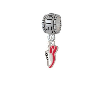 Mini Red Running Shoe - Let Go Let God Charm Bead