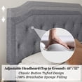 thumbnail image 6 of Allewie Queen Size Diamond Button Tufted Headboard Metal Platform Bed, Light Grey, 6 of 7