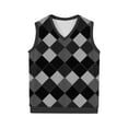 thumbnail image 3 of Mens Vintage Vest V-Neck Sleeveless Knitted Pullover Top Casual Sports Casual Business Vests, 3 of 5