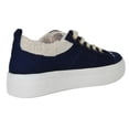 thumbnail image 3 of Soda Flat Women's Shoes Lace Up Loafers Casual Sneakers Synthetic Fur Hidden Flatform ENDEAR-G Suede Blue Navy 6, 3 of 5